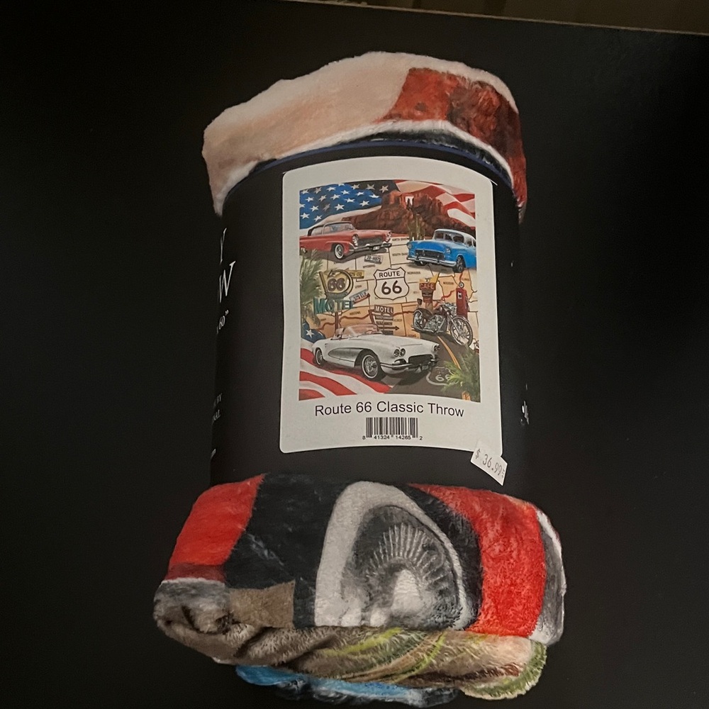 Route 66 Americana Throw Blanket